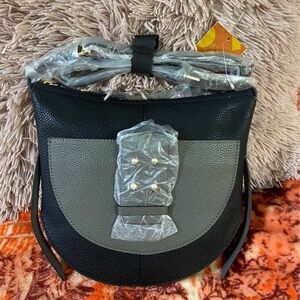 Chic Black and Gray Women's Shoulder Bag